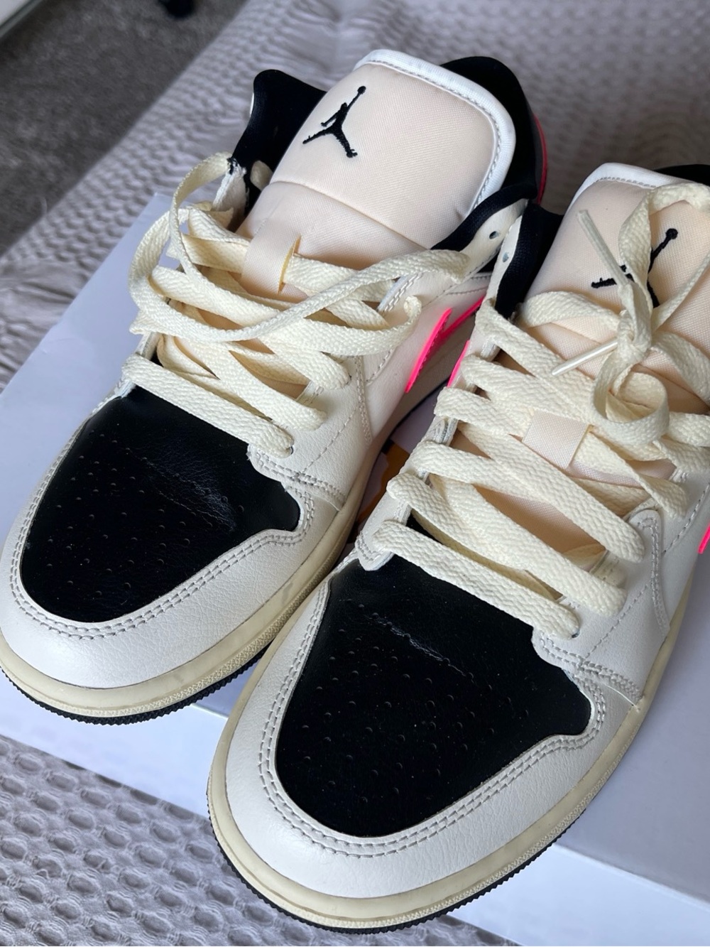 Nike Women's Black, Cream & Pink Low-Top Sneakers